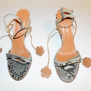 VINTAGE VALENTINO Garavani Python Strap Up Heels